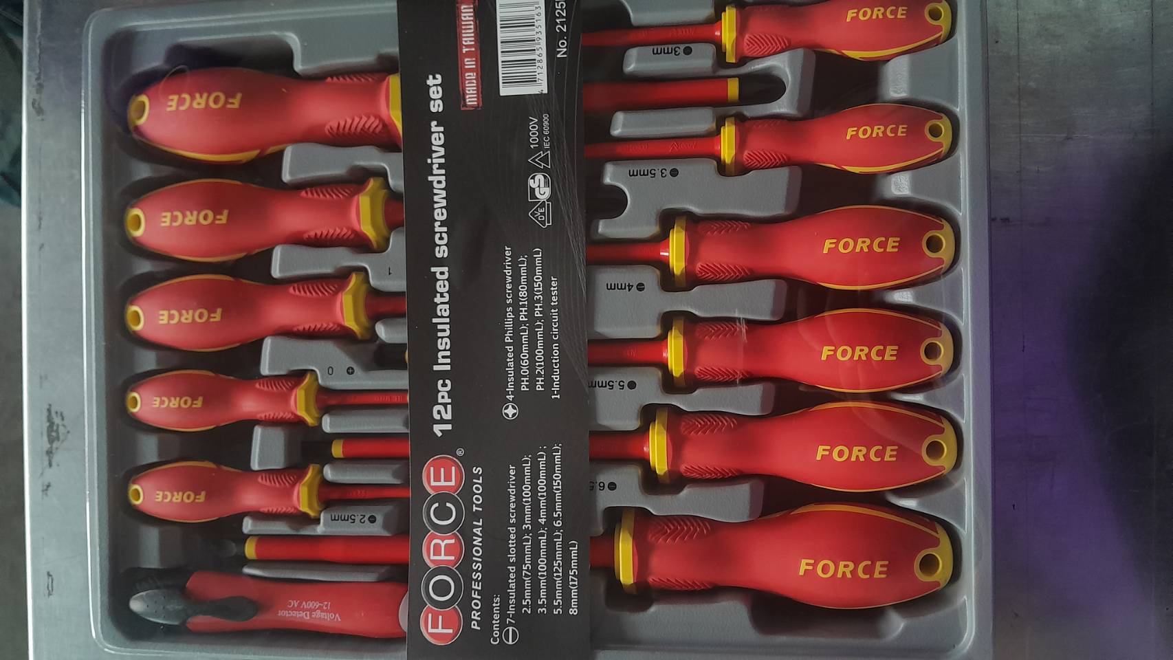 FORCE ชุดไขควงฉนวนไฟฟ้า 12 ชิ้น รุ่น 2125N - Image 3