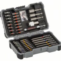 BOSCH รุ่น 43-piece bit and nutsetter set, Extra Hard Screwdriver Bit Mixed PH, PZ, T, SL, H, and Quick Change Universal Holder and Magnetic Universal Holder