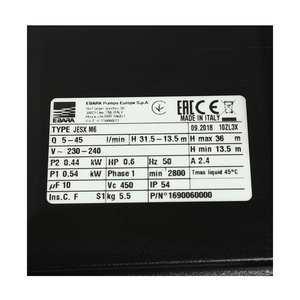 EBARA SELF-PRIMING SS304 (0.6HP 2สาย) รุ่น JESXM-6 - Image 5