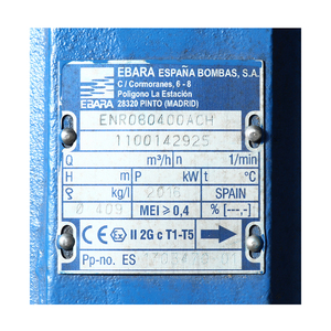 EBARA ปั๊มเพลาลอย ไม่รวมหน้าแปลน รุ่น ENR 100-315 - Image 3