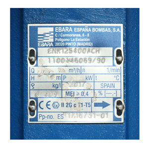 EBARA ปั๊มเพลาลอย ไม่รวมหน้าแปลน รุ่น ENR 125-400 - Image 3