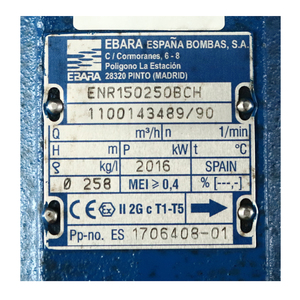 EBARA ปั๊มเพลาลอย ไม่รวมหน้าแปลน รุ่น ENR 150-250 - Image 3
