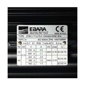 EBARA ปั๊มน้ำหลายใบพัดแบบตั้ง รุ่น EVMS3 7F5/0.75 - Image 5