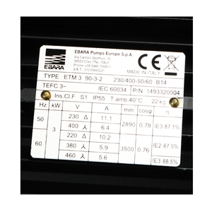 EBARA ปั๊มน้ำหลายใบพัดแบบตั้ง รุ่น EVMS5 13F5/3 - Image 3