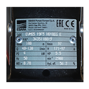 EBARA ปั๊มน้ำหลายใบพัดแบบตั้ง รุ่น EVMS5 19F5/4 - Image 4