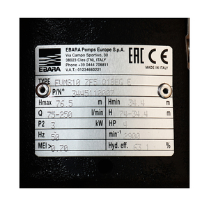 EBARA ปั๊มน้ำหลายใบพัดแบบตั้ง รุ่น EVMS10 7F5/3 - Image 4