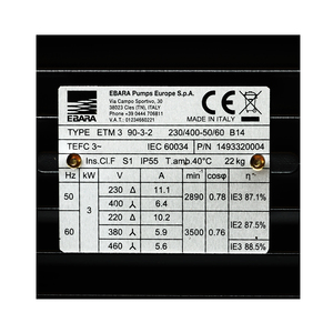 EBARA ปั๊มน้ำหลายใบพัดแบบตั้ง รุ่น EVMS10 7F5/3 - Image 5