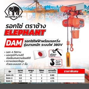 ELEPHANT รอกโซ่+รอกวิ่งไฟฟ้า 2 ตัน 380 โวลต์ รุ่น DAM-2S - Image 2