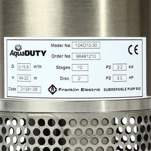 FRANKLIN ชุดปั๊ม 12AD 3แรง 10ใบพัดท่อ 2" 380V. - Image 2
