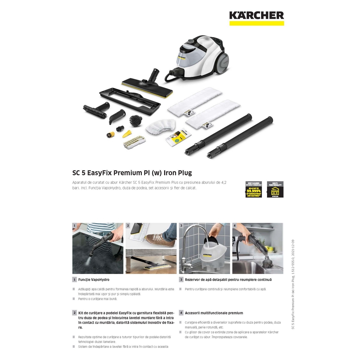 KARCHER เครื่องฉีดพ่นไอน้ำรุ่น SC5EASYFIXPREMIUM - Image 4