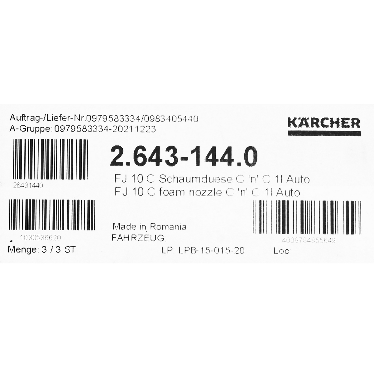 KARCHER อะไหล่ FJ 10 C Foam Nozzle C 'n' C 1l Auto - Image 3