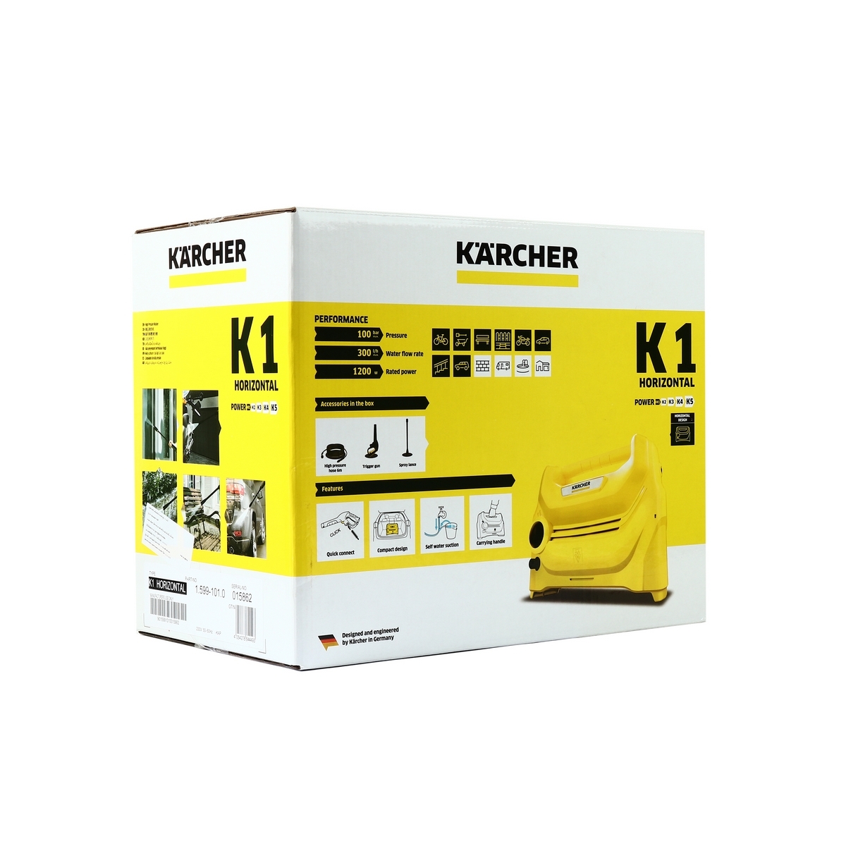 KARCHER เครื่องฉีดน้ำแรงดันสูง 100 บาร์ รุ่น K 1 Horizontal - Image 3