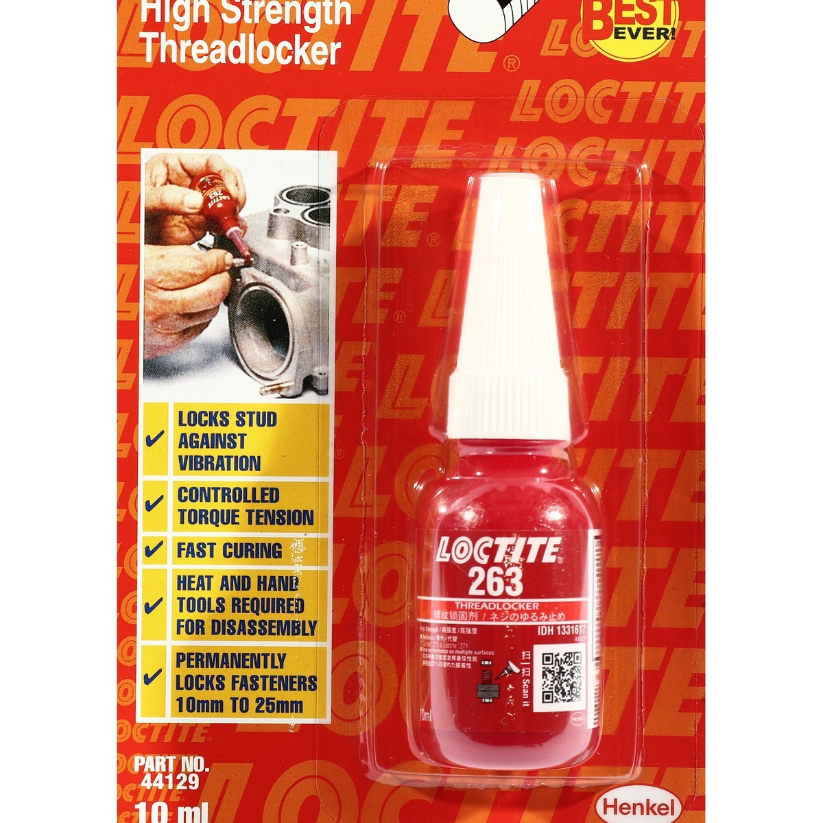 LOCTITE น้ำยาล็อคเกลียว สีแดง ขนาด 10 มล. รุ่น 263 - Image 3
