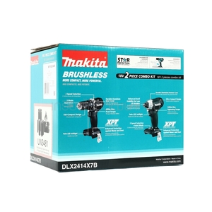 MAKITA รุ่น DLX2414X7B ชุดสว่านกระแทกไร้สาย สีดำ 18V รวมแบตเตอรี่-แท่นชาร์จ - Image 4
