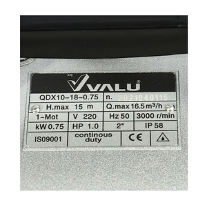 VALU รุ่น QDX10-18-0.75 ปั๊มแช่ ปั๊มไดโว่ ปั๊มจุ่ม - Image 5