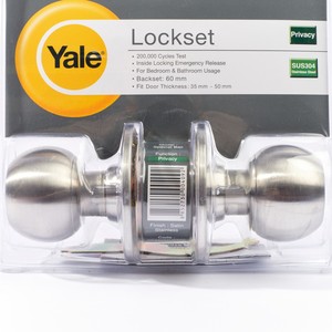 YALE ลูกบิดห้องน้ำหัวกลม75มม สีสแตนเลส รุ่น VCA5222 - Image 2