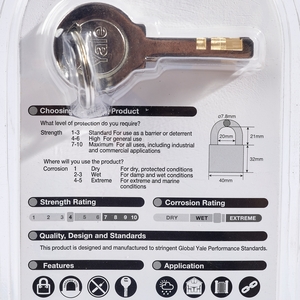 YALE กุญแจ40มม. คอสั้น ระบบดิกส์ รุ่น BD40 - Image 4