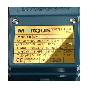 MARQUIS ปั๊มหอยโข่ง(MEDIUM FLOW) 1 HP -2"รุ่น MHF/5B - Image 6