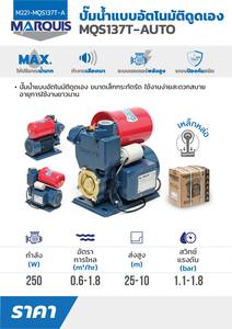 MARQUIS ปั๊มน้ำอัตโนมัติใบพัดเหล็กหล่อ 370W รุ่น MQS137T A - Image 8