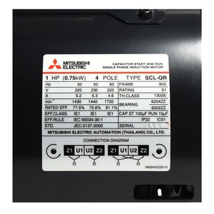 MITSUBISHI มอเตอร์ รุ่น SCL-QR กำลัง 1 แรงม้า - Image 3