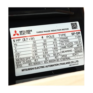 MITSUBISHI มอเตอร์ รุ่น SF-QR 4 โพล 3 สาย IP44 ชนิดหุ้มมิด กำลัง 5 แรงม้า - Image 4