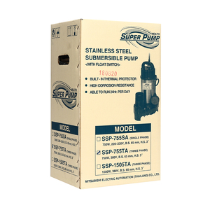 MITSUBISHI ปั๊มแช่แสตนเลสแบบลูกลอย3" 3สาย รุ่น SSP-755TA - Image 4
