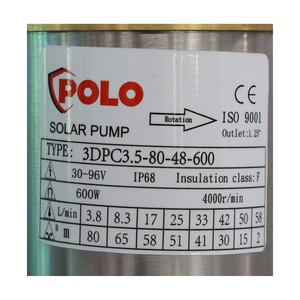 POLO ปั๊มบาดาล DC ขนาด 3 นิ้ว รุ่น 3DPC3.5-80-48-600 - Image 2