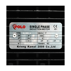 POLO มอเตอร์ (A Series) 1.5 แรงม้า 220 โวลต์ 4 โพล 1 เฟส 2 สาย รุ่น ML90S-4 - Image 4