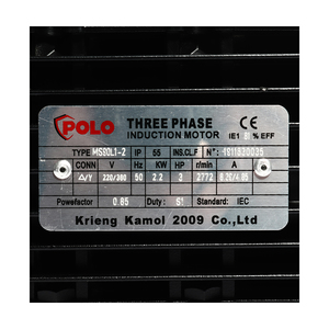 POLO มอเตอร์ (A Series) 3 แรงม้า 380 โวลต์ 2 โพล 3 เฟส 3 สาย รุ่น MS 90L1-2 - Image 4