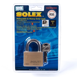 SOLEX กุญแจคล้อง คอสั้น ขนาด 50 มม. รุ่น R50 PREMIUM