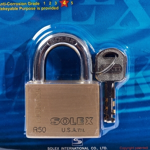 SOLEX กุญแจคล้อง คอสั้น ขนาด 50 มม. รุ่น R50 PREMIUM - Image 3