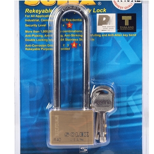 SOLEX กุญแจคล้อง คอยาวพิเศษ ขนาด 40 มม. รุ่น R40 XL PREMIUM - Image 3