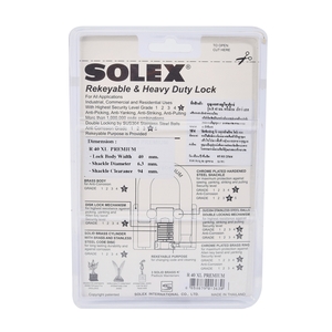 SOLEX กุญแจคล้อง คอยาวพิเศษ ขนาด 40 มม. รุ่น R40 XL PREMIUM - Image 4