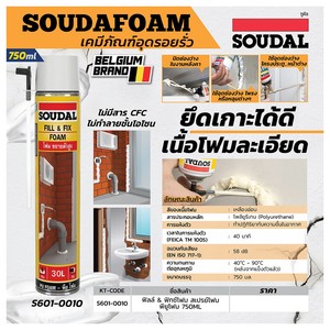 SOUDAL ฟิลล์ & ฟิกซ์โฟม สเปรย์โฟม พียูโฟม 750 ml. - Image 4