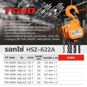 TOHO รอกโซ่ รุ่น HSZ-2 ขนาด 2 ตัน - Image 2