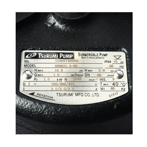 TSURUMI ปั๊มแช่บำบัดน้ำเสีย 2 HP 3 นิ้ว 3 เฟส รุ่น 80BA21.5 - Image 2