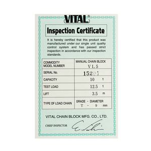 VITAL รอกโซ่ 10 TON รุ่น VL5-90 - Image 3