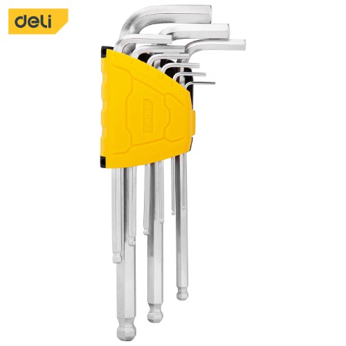 DELI HT ประแจหกเหลี่ยมบอล สั้น 9ตช EDL3088 DELI